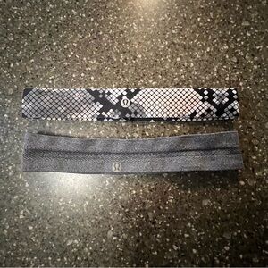 lululemon athletica Non Slip Black and Gray Headbands Activewear Yoga Workout